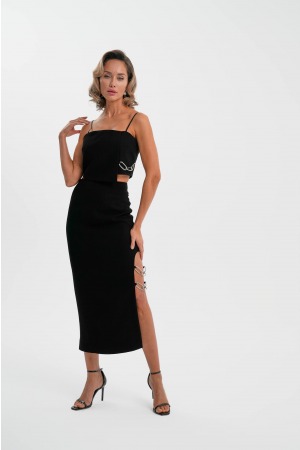 ASİMETRİK KESİM CROP & ETEK TAKIM